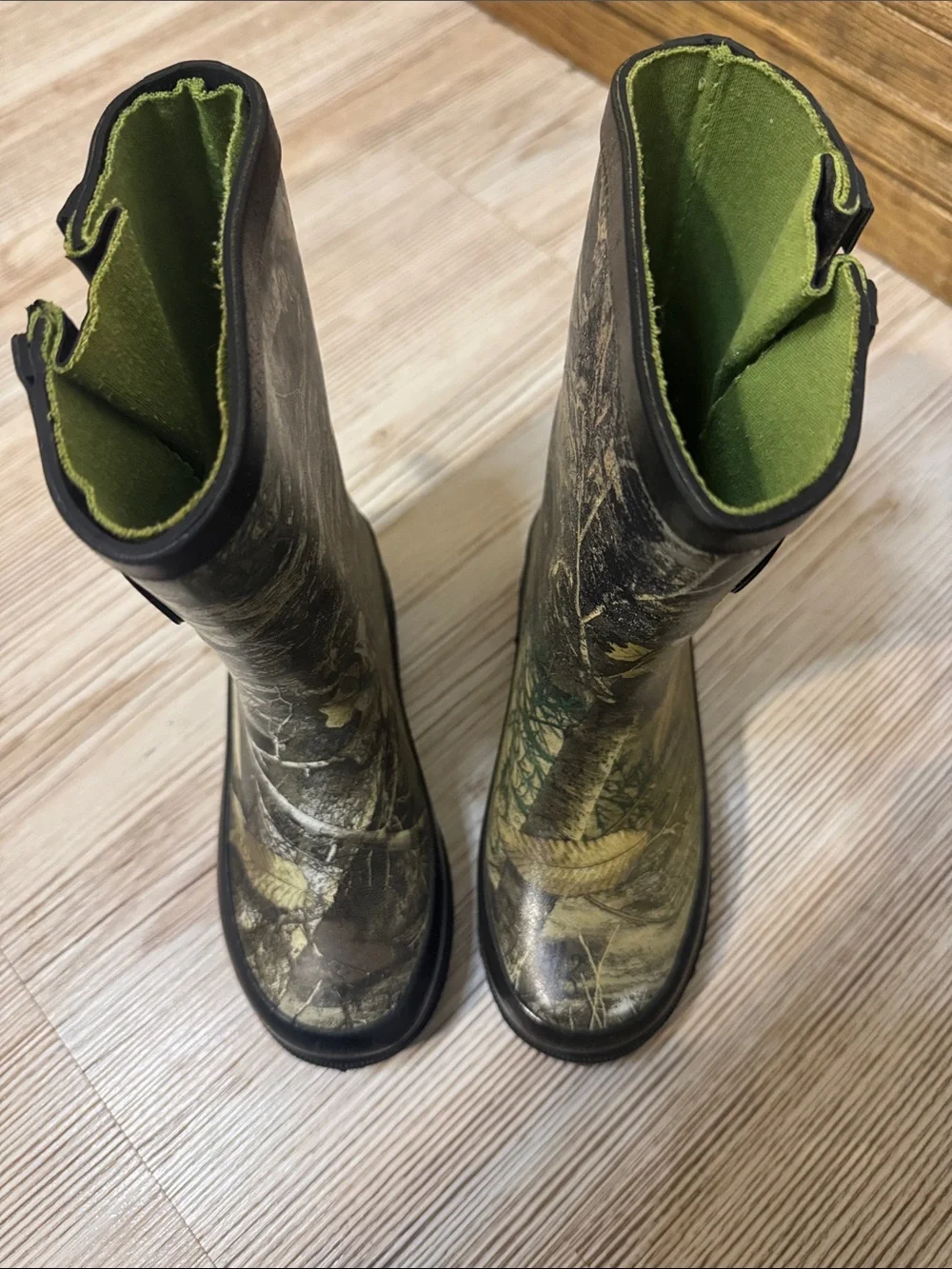 Magellan Outdoors Kids Camo Rain & Snow Boots with Green Lining